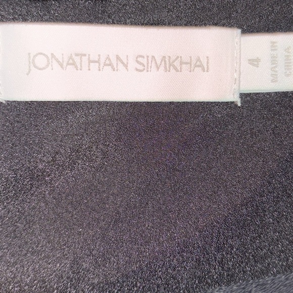 Jonathan Simkhai Ellis Crystal Strap Cut Out Mini Dress Size 4 Black/Silver - Picture 12 of 16